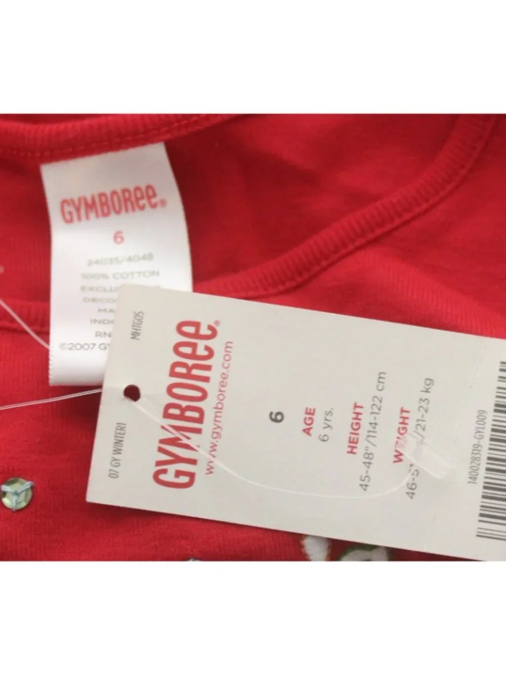 2007 Gymboree Cupcake Cutie Red TShirt Tee Santa's Favorite sz 6 Lettuce Edge